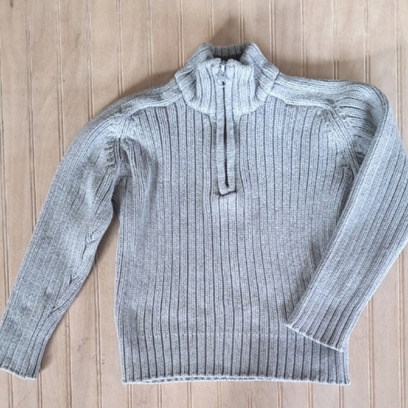 H&M Toddler Ribbed Chunky Knit Half-Zip Sweater 100% Cotton Comfy Gray Boy - Picture 10 of 10